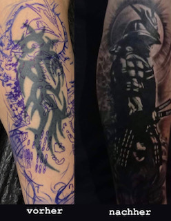 tattoo cover up münchen tribal samurai anansi studio tätowierer