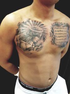 tattoo anansi münchen munich sport basketball jordan tätowierer laszlo brust